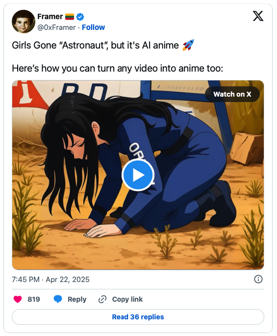 AI Katy Perry Blue Origin animation