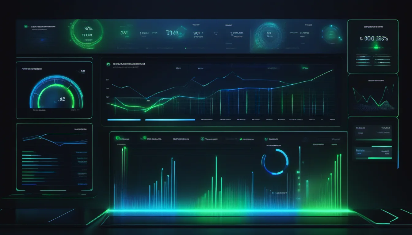 Abstract digital dashboard with Google Ads automation scripts
